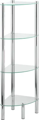 A clear product shot of a corner shelf unit.