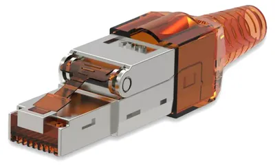 Produktbild von Netzwerkstecker CAT7 RJ45 1 Netzwerk Stecker geschirmt Werkzeuglos Zugentlastung