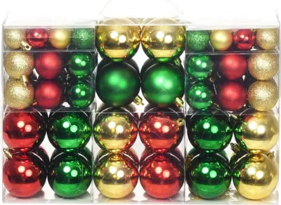 Produktbild von Weihnachtskugeln 100 Stk. Rot/Golden/Grün