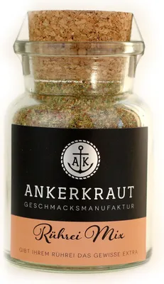 Produktbild von Ankerkraut Rührei Gewürz, Pulverförmige Gewürze, Schwarzer Pfeffer, Chili, Knoblauch, Zwiebel, Petersilie, Normale Paprika, Rosmarin, Meersalz,..., Konservierungsmittel, 80 g, Glaskanne, 1 Stück(e)