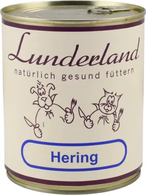 Produktbild von Lunderland Hering 800g Reinfleisch-Dose Hundefutter 100 % Hering - Filet mit Haut