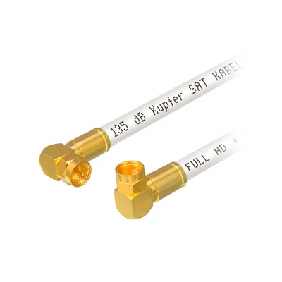 Produktbild von 5m Sat Kabel CU 135dB mit 2 x Winkel-Kompressionssteckern WEISS