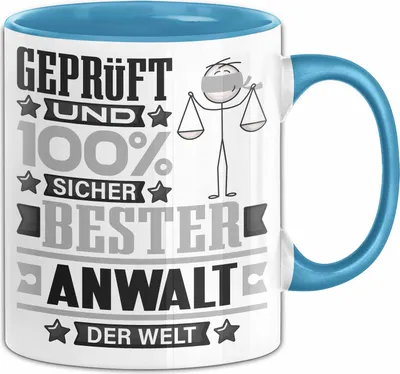 Produktbild von Anwalt Geschenk Lustiger Spruch für Anwalt Geschenkidee Bester Anwalt Der Welt (Blau)