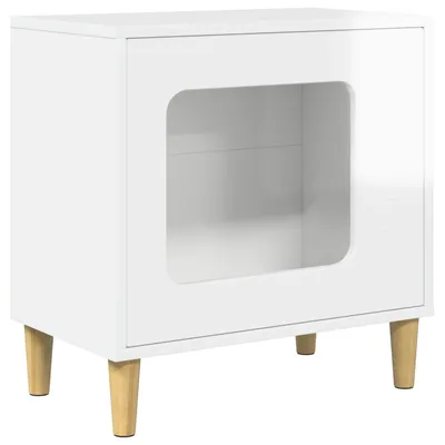 Image de vidaXL Maison pour chats Blanc brillant 51 x 30 x 52 cm Bois composite