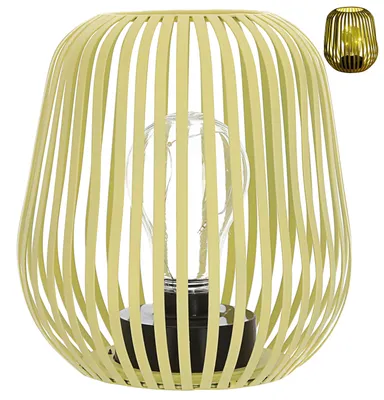 Produktbild von LED Solar Laterne Streben gelb 15x17cm Eisen Kunststoff 5 LEDs warmweiß Gartenlaterne Windlicht Leuchte Gartendekoration