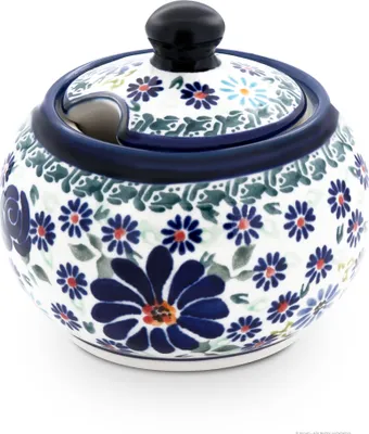 Produktbild von Original Bunzlauer Keramik Zuckerdose rund Ø 10,7 cm, Design DU126