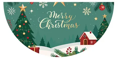 Produktbild von Weihnachtsbanner, halber Fächer, Flagge für drinnen und draußen, Weihnachtsfeierdekoration, Polyester-Türvorhang für Wohnzimmerwand, Kamin usw.
