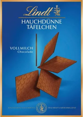 Produktbild von Lindt & Sprüngli Hauchdünne Täfelchen, Vollmilch, 125 g