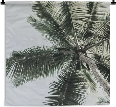 Produktbild von MuchoWow® Wandteppich Wandbehang Palme - Tropisch - Sommer 60x60 cm Tapisserie Dekoration Wandtuch - Dekorationen - Wand Decke