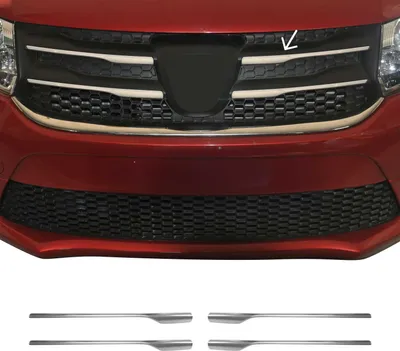Produktbild von Kühlergrill Leisten Grillleisten für Dacia Sandero 2012-2017 Edelstahl Silber 4x