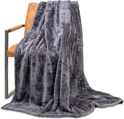 Immagine prodotto di Coperta in pile Unyqoos® 150x200 cm – Plaid morbido in poliestere, colore nero, extra soffice e caldo, con doppia colorazione