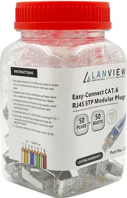 Obrázok produktu pre Lanview LVN125310, RJ45, Priehľadná, Samec, Priamy, Cat6, 23/24