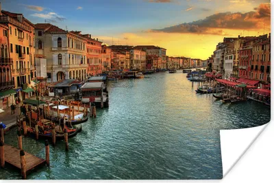 Produktbild von MuchoWow® Poster Venedig - Sonnenuntergang - Italien 30x20 cm - Plakate - Print