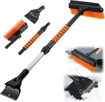 Produktbild von Eiskratzer Auto - Teleskop Eiskratzer mit Schneebürste - 80 cm - Abnehmbare Schneebürste - Ausziehbarer Schneekratzer - Für Pkw, SUV & Lkw