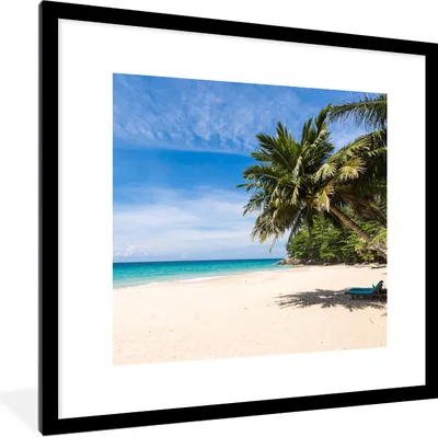 Produktbild von MuchoWow® Gerahmtes Poster Strand - Tropen - Meer 40x40 cm - Poster mit Schwarzem Bilderrahmen Wandposter Rahmen Foto Bilder - Poster - Plakat im Rahmen