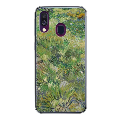 Produktbild von MuchoWow® Handyhülle Schutzhülle Hülle für Samsung Galaxy A40 Grasige Wiese mit Blumen und Schmetterlingen - Vincent van Gogh Silikon Softcase Handy Hülle - Handy-Tasche
