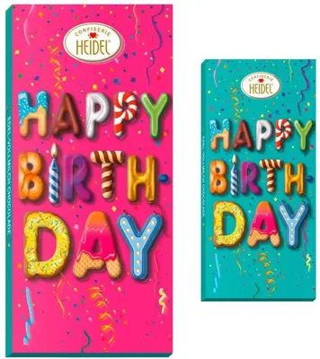 Produktbild von Heidel 'Happy Birthday' 3D Choco-Grüße 100g