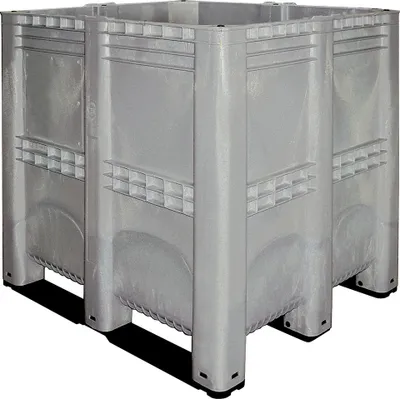 Produktbild von Elefantenbox mit 3 Kufen, grau, Inhalt 1400 Liter, Wände und Boden geschlossen