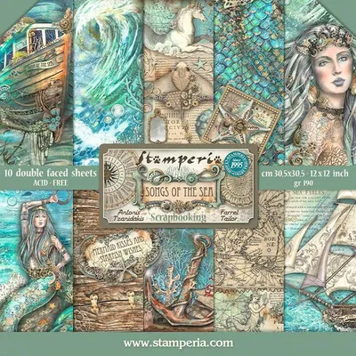 Produktbild von Scrapbook-Block "Songs of the Sea", 10 Bogen, 30,5x30,5cm