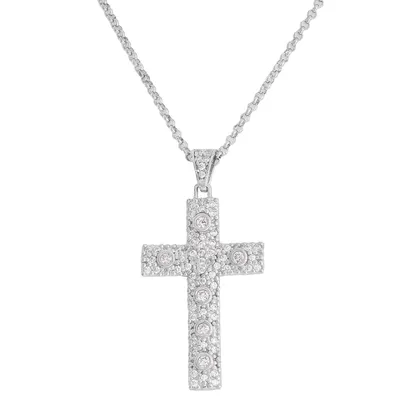 Immagine prodotto di Collana in argento con zirconi Croce CCZBB (catena, ciondolo)