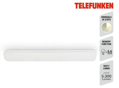 Zdjęcie produktu dla Lampa sufitowa LED TELEFUNKEN KISTA, ściemniana stopniowo, funkcja pamięci, neutralne białe światło, biały, 115,5 x 18,5 x 5,5 cm