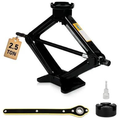 Produktbild von Scherenwagenheber 2.5T (2500kg) bis 43cm Hubhöhe, inkl. Zubehör, für Auto & SUV
