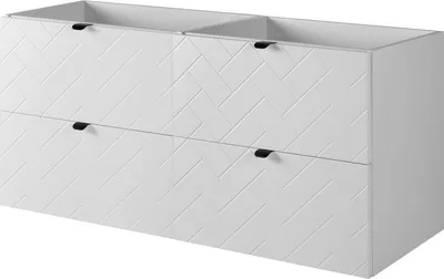 Produktbild von Badezimmerschrank, Weiß mit schwarzer Griff, 120 x 57 x 46 cm