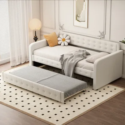 Produktbild von Sofabett 90*200cm,bett,Tagesbett, mit ausziehbares rollbett, großer Stauraum