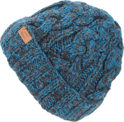 Produktbild von Beanie Mütze aus Nepal, Wollmütze, Schurwolle - Blau Melliert, Uni, Hüte, Mützen