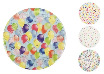 Produktbild von (r) Einwegteller Partypapier 18 cm 4 sortiert 8 Stück
