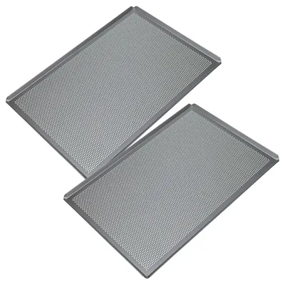 Produktbild von vhbw 2x Backblech für Backofen - 60 x 40 x 1 cm Silber, Perforiert