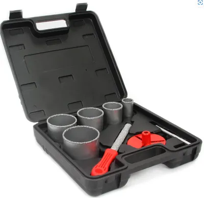 Produktbild von Wolfram Bohrkrone Beton Dosenbohrer Lochbohrer Lochsäge 9tlg + Koffer (M22578)