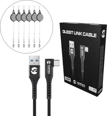 Obrázok produktu pre Súprava 10 m kábla USB-A + závesné háčiky | Meta Quest 3 & 3S & 2