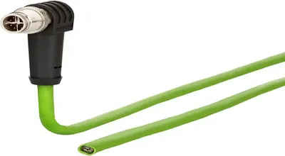 Immagine prodotto di Metz Connect 142M2XA0010 M12 Network cable, patch cable CAT 6A S/FTP 1.00 m Green PUR coating, Acid-resistant, Ozone-resistant, UV-resistant, Suitable for drag