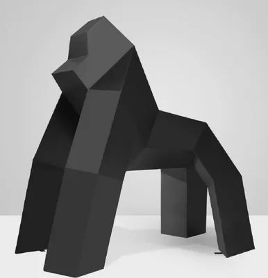 Produktbild von Casa Padrino XXL Deko Skulptur Gorilla Schwarz 175 x H. 170 cm