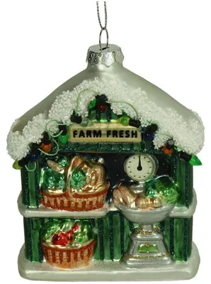 Productafbeelding van Kerstornament voor boerderijwinkel - Groen - 13,5 cm