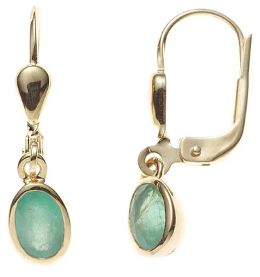 Produktbild von Boutons Ohrhänger Ohrringe aus 585 Gold Gelbgold Smaragd oval Damen