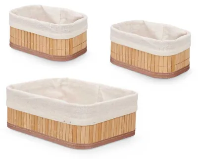 Obrázok produktu pre Bambusové koše do kúpeľne VIVID, 3 kusy