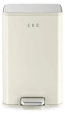 Image de EKO - Marina Poubelle à pédale 50 litres - Acier inoxydable Plastique - Blanc crème