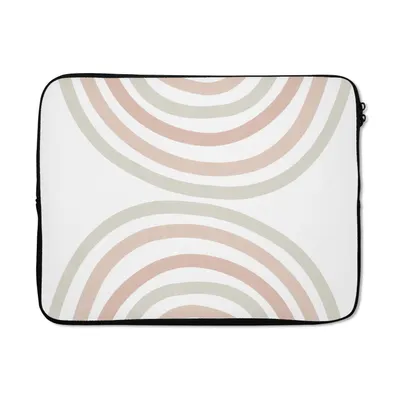 Produktbild von MuchoWow® Laptop Hülle 17 Zoll Laptoptasche Regenbogen - Design - Pastell - Zipper - Schutzabdeckung