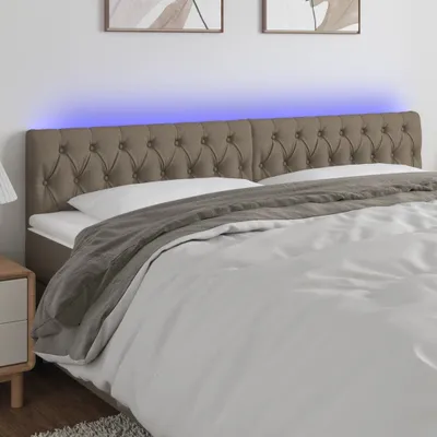 Productafbeelding van vidaXL LED hoofdeinde, taupe, 180x7x78/88 cm, stof - LED hoofdeinde - LED hoofdeinden - Hoofdeinde - Bedhoofdeinde