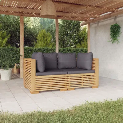 Produktbild von Garten-Ecksofas mit Kissen 2 Stk. Massivholz Teak , Gartenmöbel-Sets Design 2024