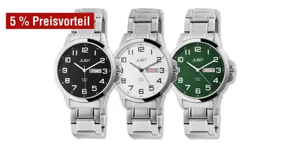 Produktbild von Just Herrenuhr mit Edelstahlarmband, 10 ATM