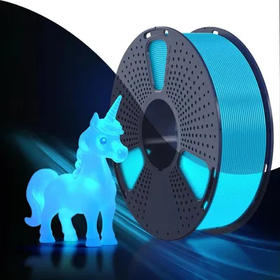 Produktbild von Im Dunkeln leuchtendes PETG-Filament - 1,75 mm - 1 kg - ±0,02 mm - Für FDM-3D-Drucker - Blau