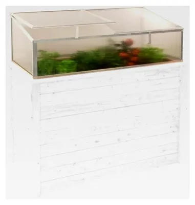 Produktbild von Aluminium Frühbeetaufsatz Genus 130 | Hochbeetabdeckung mit Polycarbonat-Doppelstegpaneelen | Zubehör für Hochbeet Klassik 130 | Silber | 125x62x41 cm