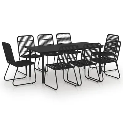 Immagine prodotto di vidaXL set da pranzo da giardino 9 pezzi in rattan e vetro