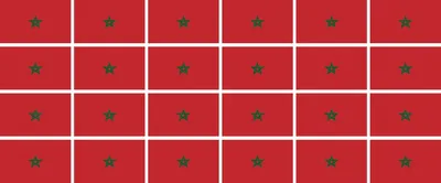 Produktbild von Mini Aufkleber Set - Pack glatt - 33x20mm - selbstklebender Sticker - Marokko - Flagge / Banner / Standarte fürs Auto, Büro, zu Hause und die Schule - 24 Stück