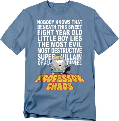 Image de South Park - "Professeur Chaos" T-shirt unie homme/femme TV28199 (3XL) (Bleu Caroline)