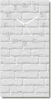 Produktbild von Wanduhr aus Glas – 30x60 cm - Glasbild - Glasuhr - Gehärtetes Glas -Backsteinmauer
