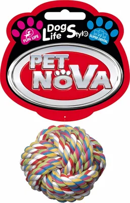 Zdjęcie produktu dla Pet Nova Piłka Sznurkowa Bawełniana Zabawka Dla Małego Psa Do Gryzienia 6Cm
